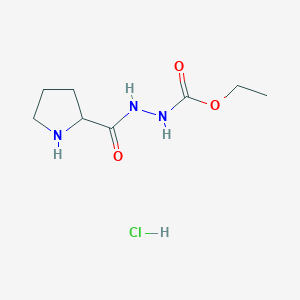 N'-(ethoxycarbonyl)pyrrolidine-2-carbohydrazide hydrochloride