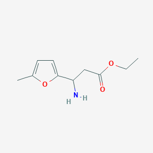 molecular formula C10H15NO3 B13577294 Ethyl 3-amino-3-(5-methylfuran-2-yl)propanoate 