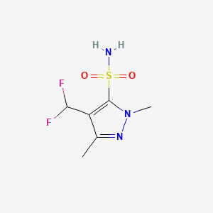 molecular formula C6H9F2N3O2S B13577300 4-(difluoromethyl)-1,3-dimethyl-1H-pyrazole-5-sulfonamide 