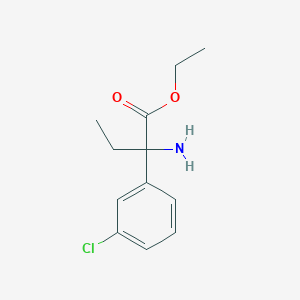 molecular formula C12H16ClNO2 B13577334 Ethyl 2-amino-2-(3-chlorophenyl)butanoate 