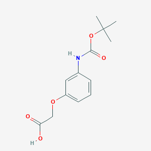 molecular formula C13H17NO5 B13577342 2-(3-((Tert-butoxycarbonyl)amino)phenoxy)acetic acid 