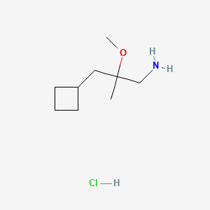 molecular formula C9H20ClNO B13577355 2-(Cyclobutylmethyl)-2-methoxypropan-1-amine hydrochloride 