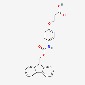 molecular formula C24H21NO5 B13577362 3-[4-({[(9H-fluoren-9-yl)methoxy]carbonyl}amino)phenoxy]propanoic acid 