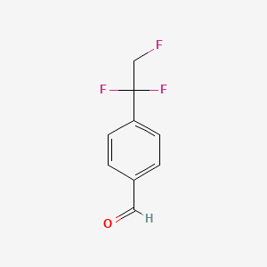 molecular formula C9H7F3O B13577368 4-(1,1,2-Trifluoroethyl)benzaldehyde 