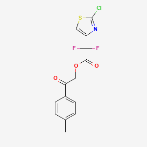 molecular formula C14H10ClF2NO3S B13577369 2-(4-Methylphenyl)-2-oxoethyl2-(2-chloro-1,3-thiazol-4-yl)-2,2-difluoroacetate 