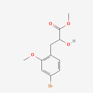 molecular formula C11H13BrO4 B13577372 Methyl 3-(4-bromo-2-methoxyphenyl)-2-hydroxypropanoate 