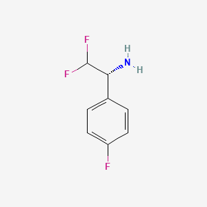 molecular formula C8H8F3N B13577408 (1r)-2,2-Difluoro-1-(4-fluorophenyl)ethan-1-amine 