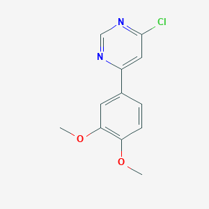 molecular formula C12H11ClN2O2 B1357742 4-Chloro-6-(3,4-dimethoxy-phenyl)-pyrimidine 