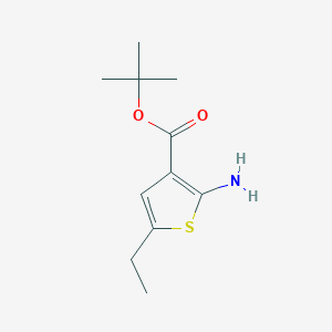 molecular formula C11H17NO2S B13577441 Tert-butyl 2-amino-5-ethylthiophene-3-carboxylate 