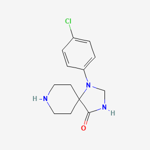 molecular formula C13H16ClN3O B1357745 1-(4-Chlorophenyl)-1,3,8-triazaspiro[4.5]decan-4-one CAS No. 61271-84-9