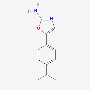 molecular formula C12H14N2O B13577459 5-(4-Isopropylphenyl)oxazol-2-amine 