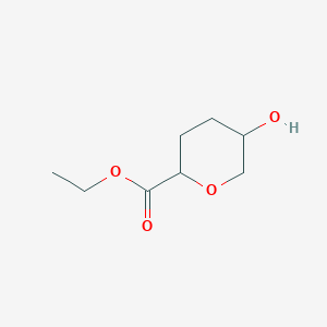 molecular formula C8H14O4 B1357750 5-羟基-四氢-吡喃-2-羧酸乙酯 CAS No. 110407-58-4
