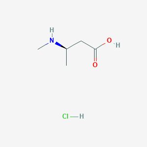 molecular formula C5H12ClNO2 B13577510 (R)-3-(Methylamino)butanoic acid HCl 