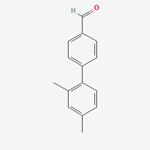 molecular formula C15H14O B13577521 2',4'-Dimethyl-[1,1'-biphenyl]-4-carbaldehyde 