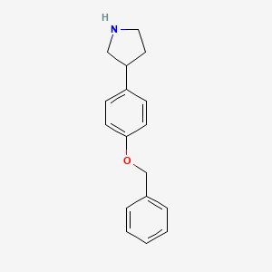 molecular formula C17H19NO B13577553 3-[4-(Benzyloxy)phenyl]pyrrolidine 