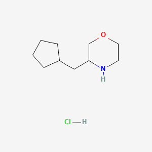 molecular formula C10H20ClNO B13577591 3-(Cyclopentylmethyl)morpholinehydrochloride 