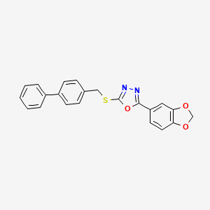 2-(1,3-Dioxaindan-5-yl)-5-[({[1,1'-biphenyl]-4-yl}methyl)sulfanyl]-1,3,4-oxadiazole