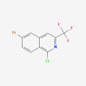 molecular formula C10H4BrClF3N B13577652 6-Bromo-1-chloro-3-(trifluoromethyl)isoquinoline 