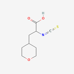 molecular formula C9H13NO3S B13577711 2-Isothiocyanato-3-(oxan-4-yl)propanoic acid 