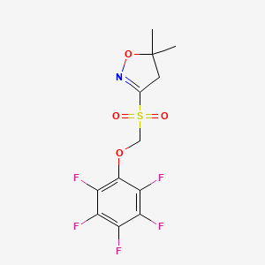 molecular formula C12H10F5NO4S B13577845 5,5-Dimethyl-3-[(2,3,4,5,6-pentafluorophenoxy)methanesulfonyl]-4,5-dihydro-1,2-oxazole 