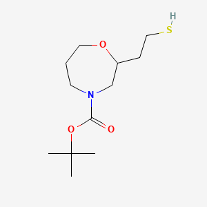 Tert-butyl2-(2-sulfanylethyl)-1,4-oxazepane-4-carboxylate