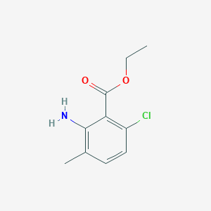 molecular formula C10H12ClNO2 B13577861 Ethyl 2-amino-6-chloro-3-methylbenzoate 