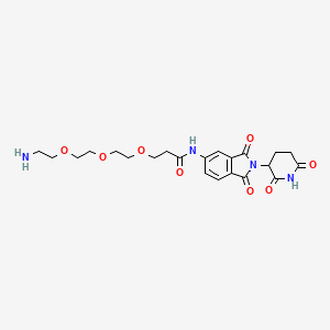 molecular formula C22H28N4O8 B13577892 3-[2-[2-(2-aminoethoxy)ethoxy]ethoxy]-N-[2-(2,6-dioxopiperidin-3-yl)-1,3-dioxoisoindol-5-yl]propanamide 