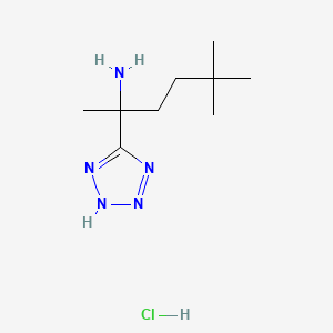 molecular formula C9H20ClN5 B13577902 5,5-dimethyl-2-(2H-1,2,3,4-tetrazol-5-yl)hexan-2-aminehydrochloride 