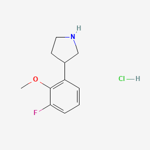 molecular formula C11H15ClFNO B13577904 3-(3-Fluoro-2-methoxyphenyl)pyrrolidine hydrochloride 