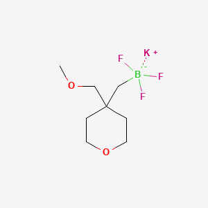 molecular formula C8H15BF3KO2 B13577910 Potassium trifluoro({[4-(methoxymethyl)oxan-4-yl]methyl})boranuide 