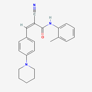 2-cyano-N-(2-methylphenyl)-3-[4-(piperidin-1-yl)phenyl]prop-2-enamide