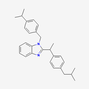 2-{1-[4-(2-methylpropyl)phenyl]ethyl}-1-{[4-(propan-2-yl)phenyl]methyl}-1H-1,3-benzodiazole