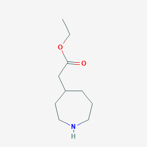 molecular formula C10H19NO2 B13578013 Ethyl 2-(azepan-4-yl)acetate 