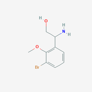 molecular formula C9H12BrNO2 B13578027 2-Amino-2-(3-bromo-2-methoxyphenyl)ethan-1-ol 