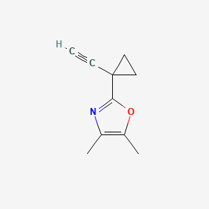 molecular formula C10H11NO B13578061 2-(1-Ethynylcyclopropyl)-4,5-dimethyl-1,3-oxazole 