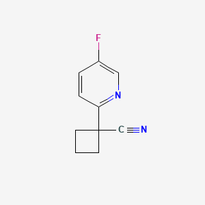 molecular formula C10H9FN2 B13578113 1-(5-Fluoropyridin-2-yl)cyclobutane-1-carbonitrile 