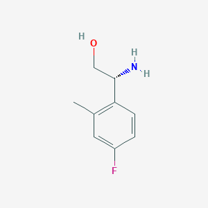 molecular formula C9H12FNO B13578216 (2R)-2-Amino-2-(4-fluoro-2-methylphenyl)ethan-1-OL 