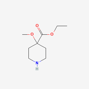 molecular formula C9H17NO3 B13578220 Ethyl 4-methoxypiperidine-4-carboxylate 