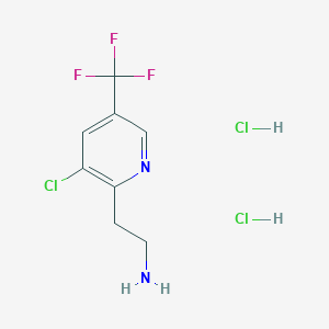 molecular formula C8H10Cl3F3N2 B13578271 2-[3-Chloro-5-(trifluoromethyl)pyridin-2-yl]ethan-1-aminedihydrochloride 