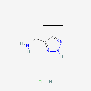 molecular formula C7H15ClN4 B13578319 1-(5-tert-butyl-1H-1,2,3-triazol-4-yl)methanaminehydrochloride 