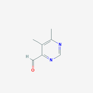 molecular formula C7H8N2O B13578339 5,6-Dimethylpyrimidine-4-carbaldehyde 