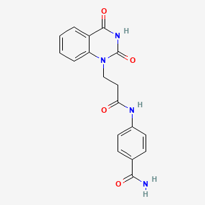 4-[3-(2,4-Dioxo-1,2,3,4-tetrahydroquinazolin-1-yl)propanamido]benzamide