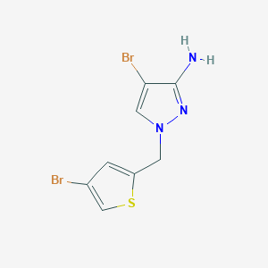 molecular formula C8H7Br2N3S B13578381 4-Bromo-1-((4-bromothiophen-2-yl)methyl)-1h-pyrazol-3-amine 