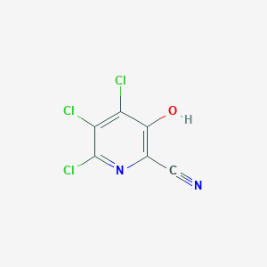 molecular formula C6HCl3N2O B13578385 4,5,6-Trichloro-3-hydroxypyridine-2-carbonitrile 