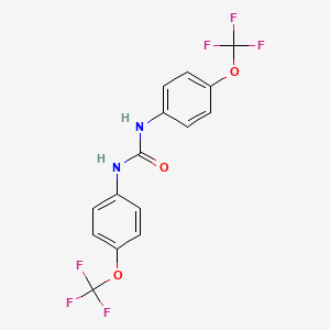 molecular formula C15H10F6N2O3 B13578387 1,3-Bis[4-(trifluoromethoxy)phenyl]urea 