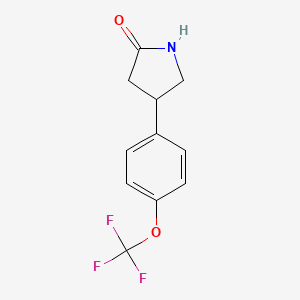 molecular formula C11H10F3NO2 B13578390 4-[4-(Trifluoromethoxy)phenyl]pyrrolidin-2-one 