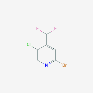 molecular formula C6H3BrClF2N B13578397 2-Bromo-5-chloro-4-(difluoromethyl)pyridine 