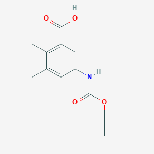 molecular formula C14H19NO4 B13578409 5-((Tert-butoxycarbonyl)amino)-2,3-dimethylbenzoic acid 