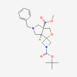 molecular formula C22H30N2O5 B13578422 1-O'-tert-butyl 6a-O-methyl (3aR,6aR)-5-benzylspiro[1,3a,4,6-tetrahydrofuro[3,4-c]pyrrole-3,3'-azetidine]-1',6a-dicarboxylate 