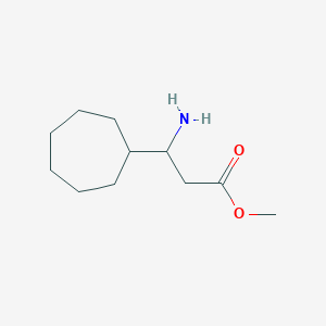 molecular formula C11H21NO2 B13578461 Methyl 3-amino-3-cycloheptylpropanoate 